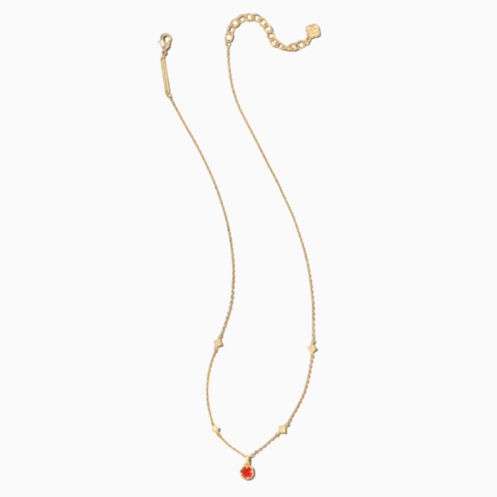 Kendra Scott Nola Gold Pendant Necklace in Red Illusion - Picture 2 of 4
